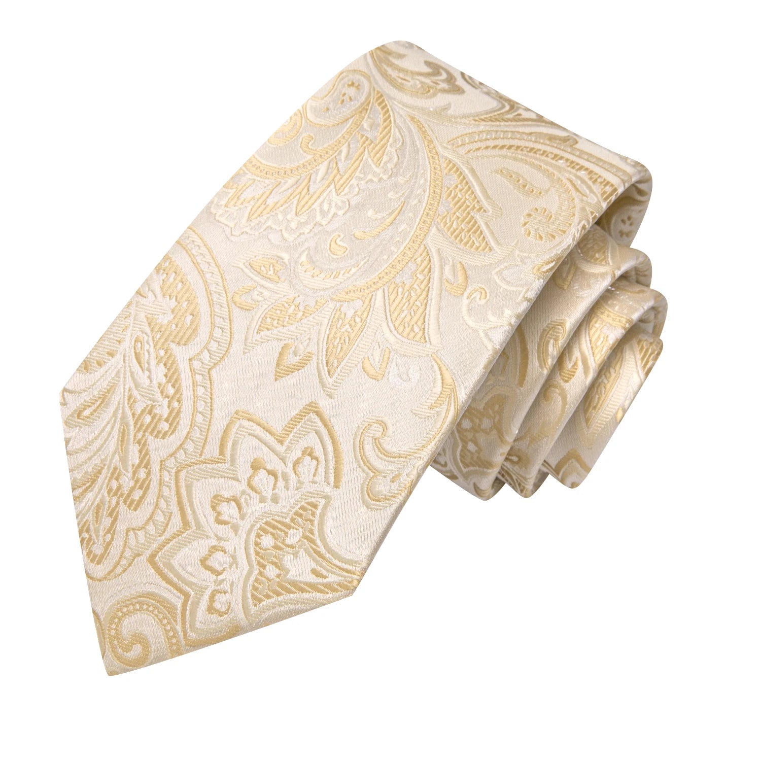 Hi-tie floral champanhe marfim masculino elegante gravata lenço abotoaduras para smoking moda clássico seda gravata de luxo para homem