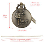 Om Mani Padme Hum Budismo Letras Sanskrit Seis Palavras Relógio de Bolso de Quartzo para Homens Mulheres com Colar de 80cm/Cadeia de Gancho de Cintura de 38cm