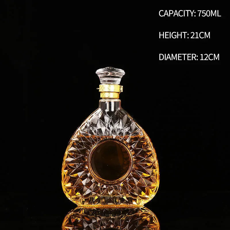 Dispensador de decantador quadrado de alta qualidade, 800-1000ml, garrafa de vidro de cristal, vinho com tampa de parafuso, aerador, espelho, jarro, presente, decoração de bar