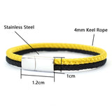 Noter masculino corda pulseira unfading aço inoxidável magentic braclet acampamento masculino acessórios pulsera tela melhor presente para namorado