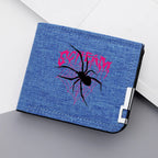 Nova carteira masculina de lona dobrável duplo zíper moeda bolso para titular do cartão de identificação curto titular do cartão carteira