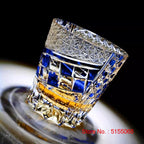 Estilo retro japonês dragão olhos edo kiriko copo mão gravar cristal wineglass presentes de alta qualidade uísque licor vidro brandy snifter