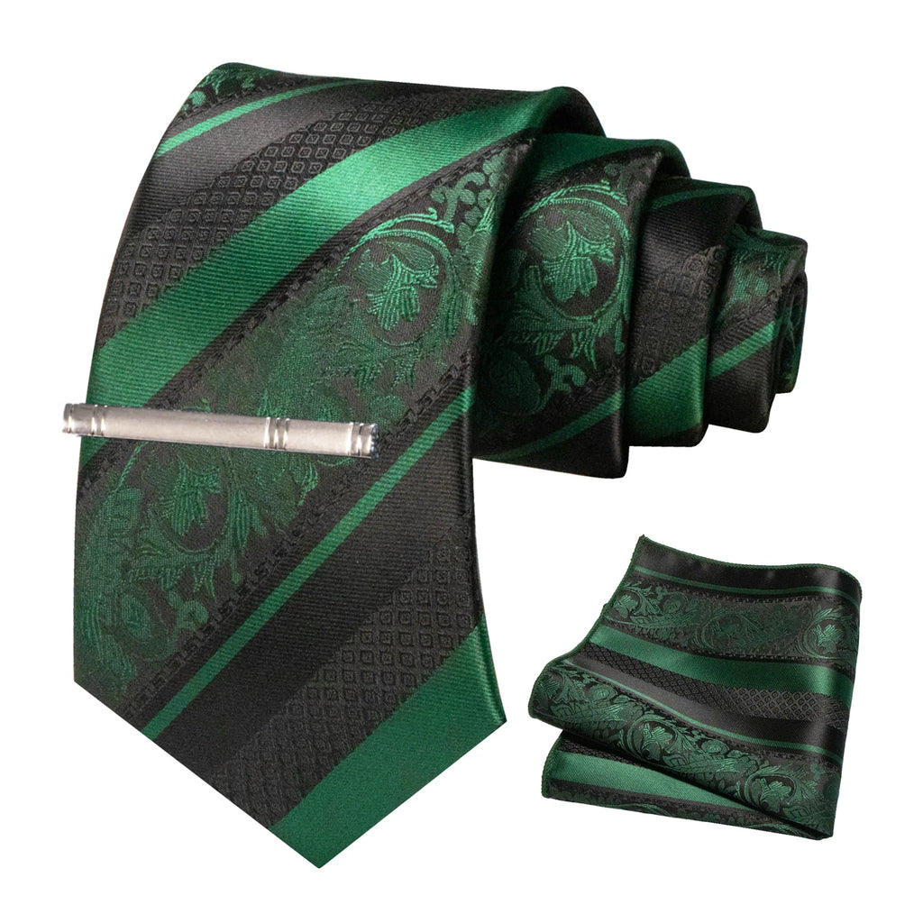 Clássico masculino floral gravata 8cm conjunto de gravata de seda bolso quadrado gravata clipe ternos de negócios acessórios noivo casamento cravat