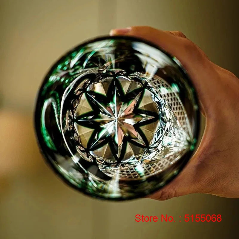 Estilo chinês zodíaco cobra edo kiriko copo de cristal guardião cobra wineglass licor uísque vidro brandy snifter topo lembrança presentes
