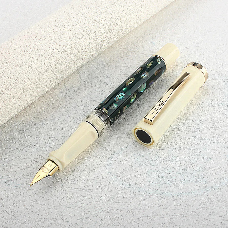 Jinhao 58 caneta tinteiro concha verde/vermelha, cores de alta qualidade f ef, caneta de caligrafia, material de escritório escolar, papelaria