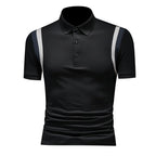 2025 verão nova emenda cor manga curta polos camisa de alta qualidade dos homens seda gelo fino ajuste casual camiseta roupas masculinas 4xl