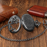 Antique Black Dragão Chinês Vintage relógio de bolso, moda antiga relógio Steampunk, Roman Digital Dial Colar, Fobs e Correntes