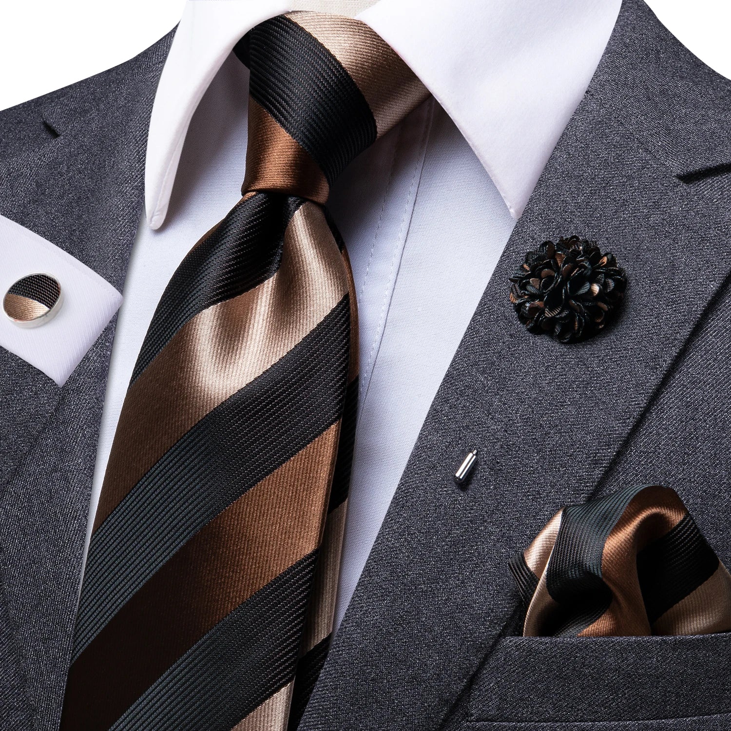 Gravata de negócios de seda azul claro sólido 2023 novo hi-tie designer gravata masculina luxo 8.5cm lenço abotoadura broche gravata de casamento para homem