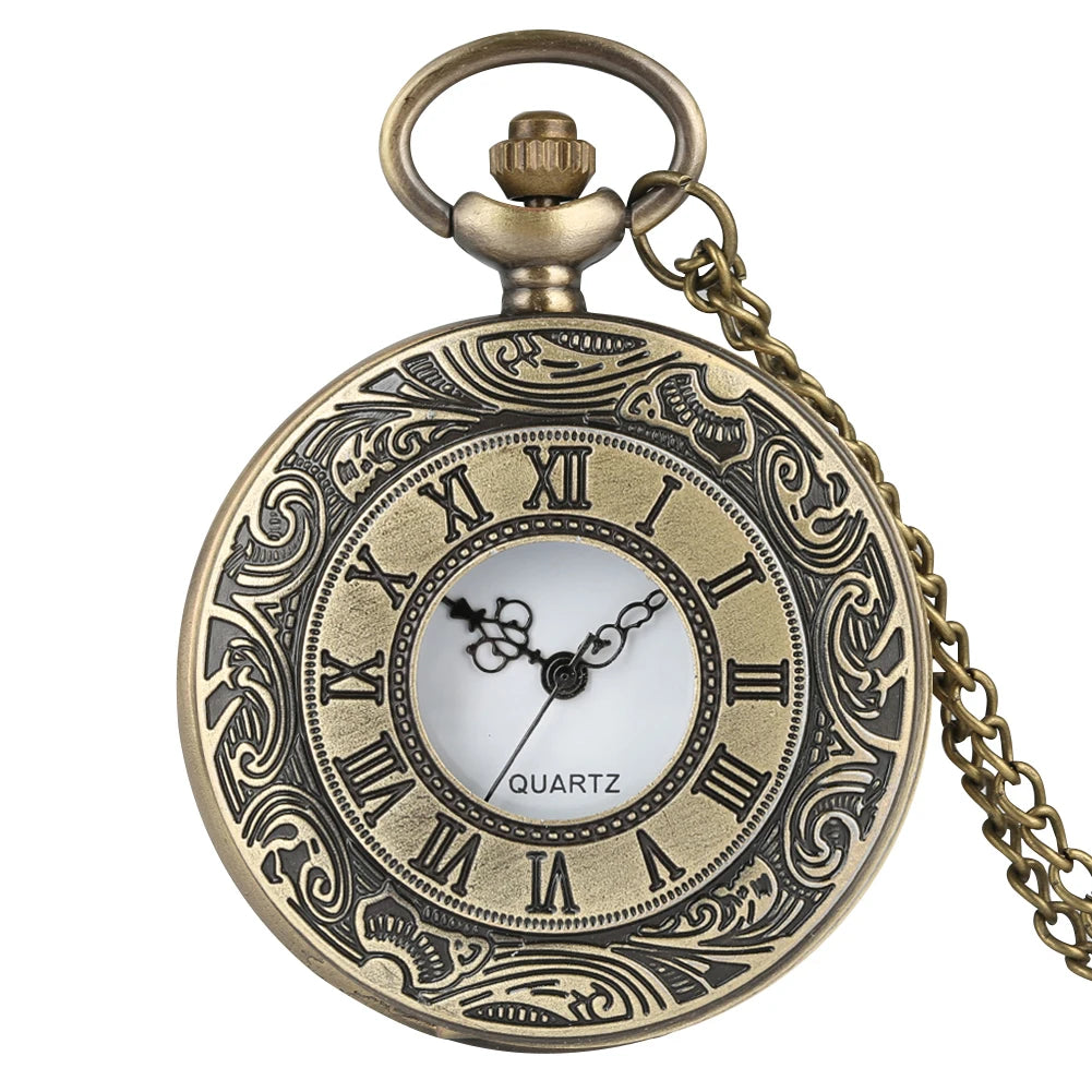 Preto numerais romanos relógio de bolso de quartzo masculino feminino preto oco caso steampunk vintage pingente colar melhores presentes para homens