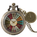 Vintage antigo cobre steampunk bronze oco engrenagem relógio de bolso de quartzo colar pingente corrente relógio masculino feminino com acessório