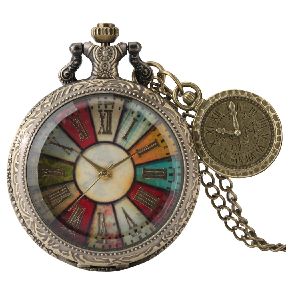 Vintage antigo cobre steampunk bronze oco engrenagem relógio de bolso de quartzo colar pingente corrente relógio masculino feminino com acessório