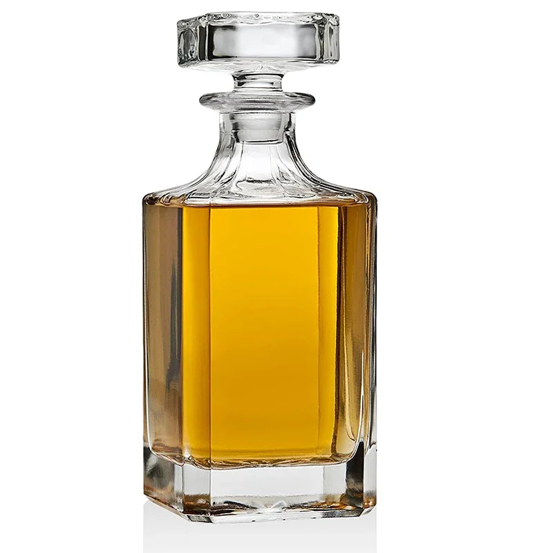 Decantador de uísque sem chumbo de vidro de cristal Hellodream para licor Scotch Bourbon Vodka ou vinho 27,05 onças