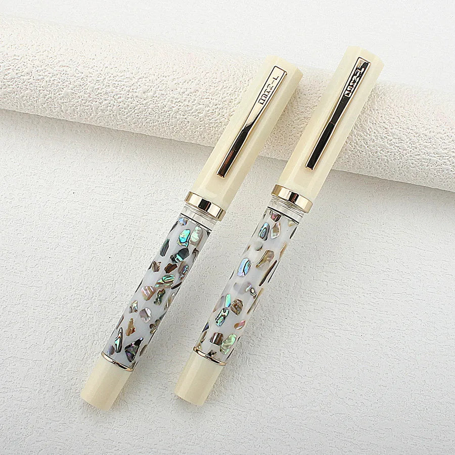 Jinhao 58 mãe de pérola concha caneta tinteiro cores estudante f ef nib caneta de caligrafia papelaria escola material de escritório