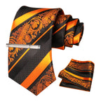 Clássico masculino floral gravata 8cm conjunto de gravata de seda bolso quadrado gravata clipe ternos de negócios acessórios noivo casamento cravat