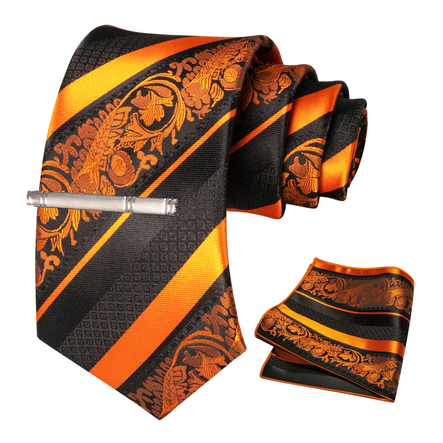 Clássico masculino floral gravata 8cm conjunto de gravata de seda bolso quadrado gravata clipe ternos de negócios acessórios noivo casamento cravat