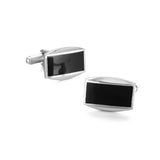 Abotoaduras de camisa francesa para homens, Metal retangular preto esmaltado, estilo clássico, acessórios de moda, atacado