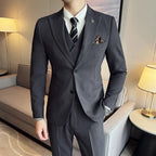 (Blazer + colete + calças) 2025 design mais recente colete duplo breasted terno masculino de alta qualidade negócios simples casual casamento smoking