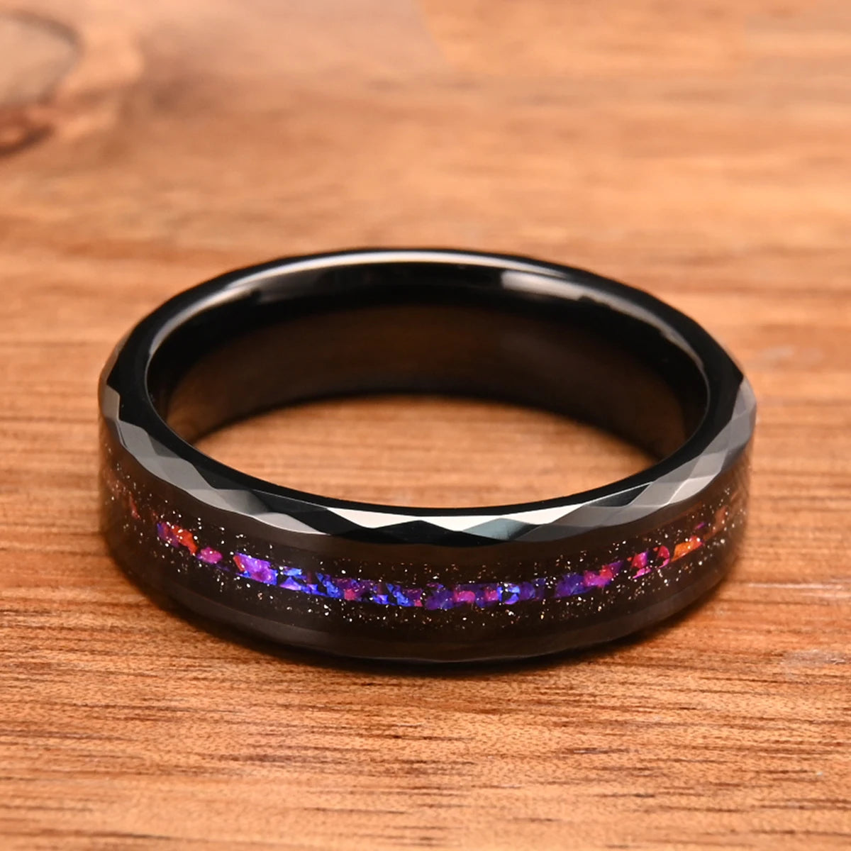 Anel de carboneto de tungstênio preto 8mm para homem anillos bague homme pareja de compromiso joias da moda alianças de casamento anéis de noivado