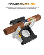 Xifei cortador de charuto v-cut guilhotina, 4 em 1 corte reto v cortador com charuto perfurador titular lâmina de aço inoxidável ergonômico