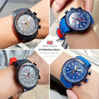 Mini foco esporte relógio de quartzo para homens moda à prova dwaterproof água cronógrafo relógio de pulso com pulseira de silicone azul data automática luminosa 0379