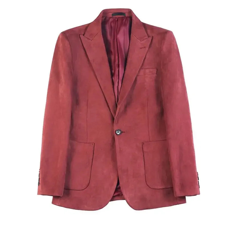 Clássicos outono inverno camurça terno jaquetas moda nova sólida fino ajuste negócios escritório social blazer casamento topo roupas dos homens 4xl