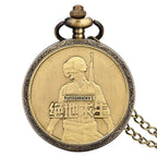 Vintage bronze chinês retro tai chi fofoca banish mau sorte relógio de bolso de quartzo colar pingente melhor amigo amizade jóias