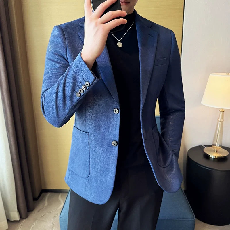 Jaqueta vintage de camurça listrada, casaco slim fit para escritório de negócios, vestido de festa de casamento, vestido luxuoso high-end, slim fit, nova moda, 2022