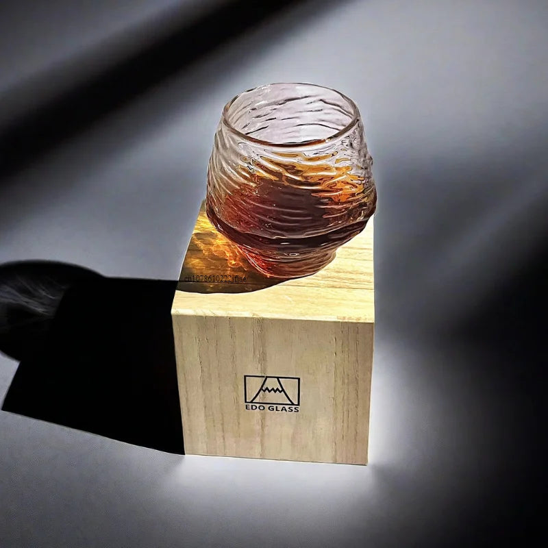 Copo de uísque estilo japonês 380ml, retrô, martelo nebuloso, copo de vinho, presentes xo, conhaque, brandy, caneca de uísque com wo