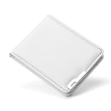 Carteira masculina portátil de couro pu carteira de cartão de crédito premium carteira curta ultrafina para porta-cartões