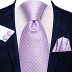 Conjunto clássico de gravata de seda masculino, gravata, listrada azul bordô, lenço elegante, abotoaduras, moda luxo, 3 peças