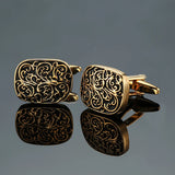 Botões de punho de camisa francesa masculina, material de cobre, padrões retrô oval, abotoaduras, atacado, moda, acessórios de vestuário