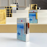 Isqueiro a gás vintage de alta qualidade para homens e mulheres, caixa de cigarro à prova de vento, nova condição