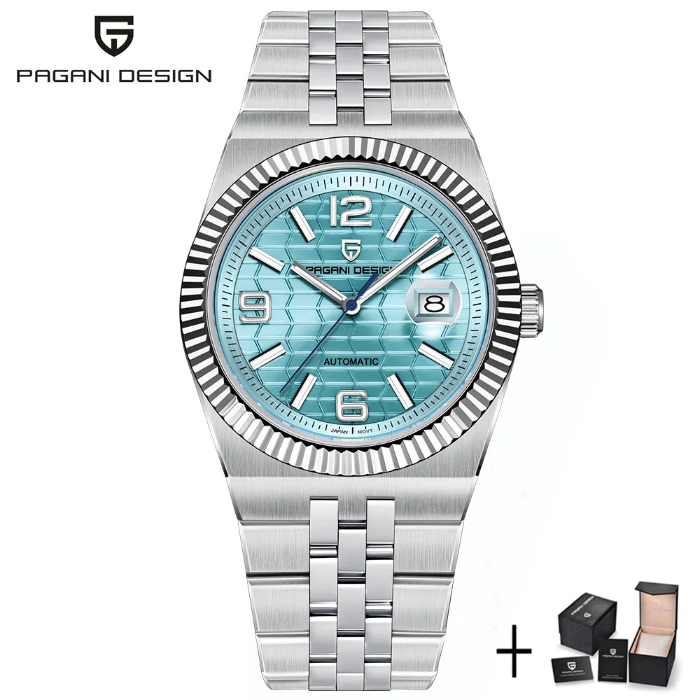 Pagani design novo relógio masculino negócios relógio mecânico automático 100m à prova dwaterproof água relógio masculino de aço inoxidável caixa de presente requintado