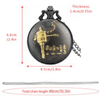Om Mani Padme Hum Budismo Letras Sanskrit Seis Palavras Relógio de Bolso de Quartzo para Homens Mulheres com Colar de 80cm/Cadeia de Gancho de Cintura de 38cm
