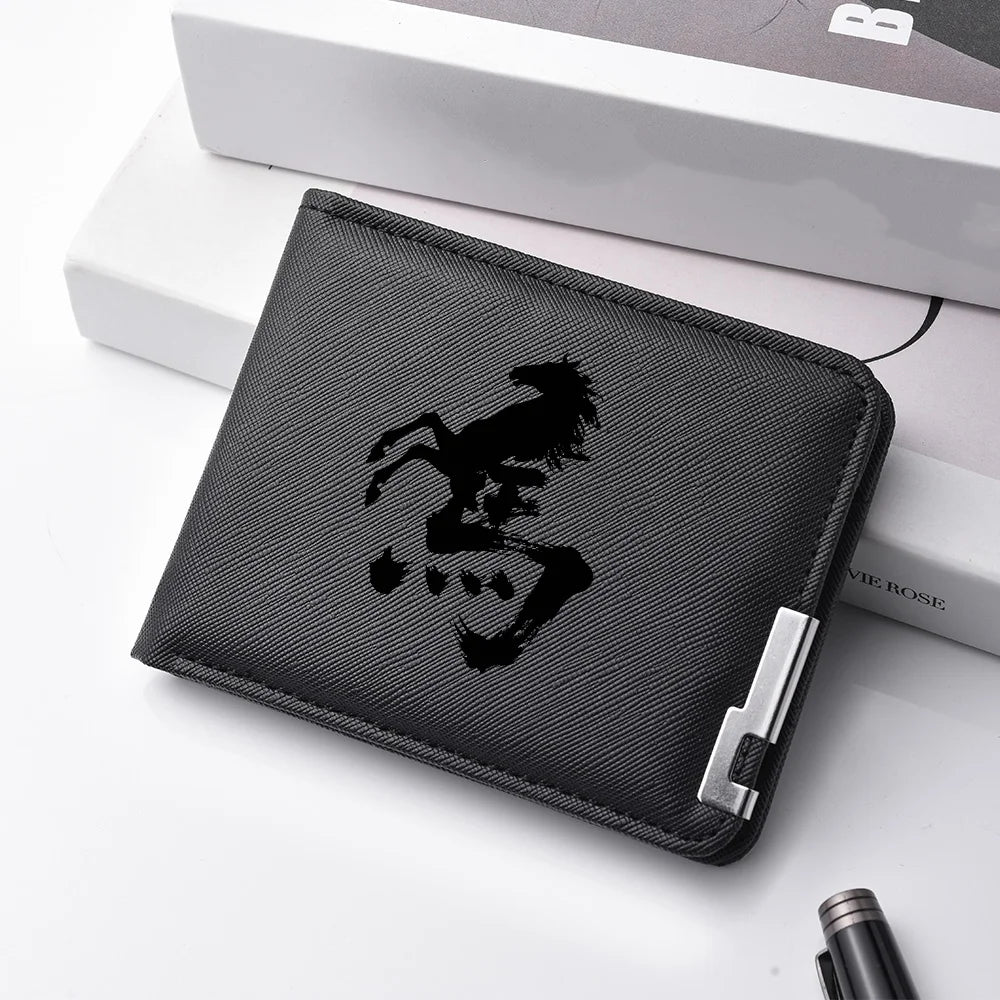 Carteira masculina de lona dobrável dupla multifuncional porta cartão de crédito carteira curta de desenho animado organizador compacto para homens