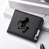 Carteira masculina de lona dobrável dupla multifuncional porta cartão de crédito carteira curta de desenho animado organizador compacto para homens