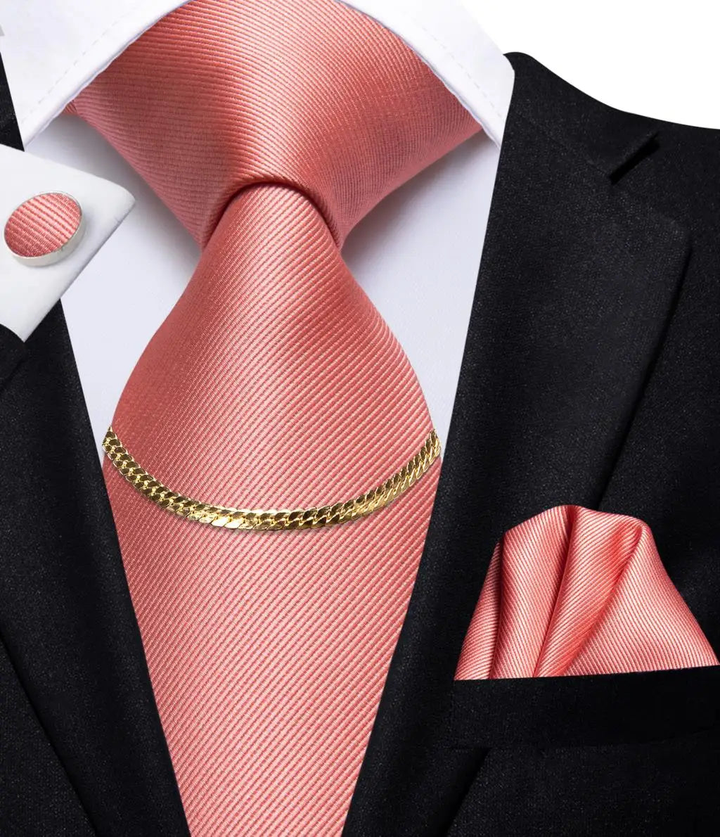 Hi-Tie-Gravatas de seda xadrez de luxo masculinas, conjunto de abotoaduras, design preto, presente de casamento, corrente de gravata moda