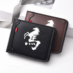 Carteira masculina ultrafina multifuncional casual de couro PU design personalizado elegante