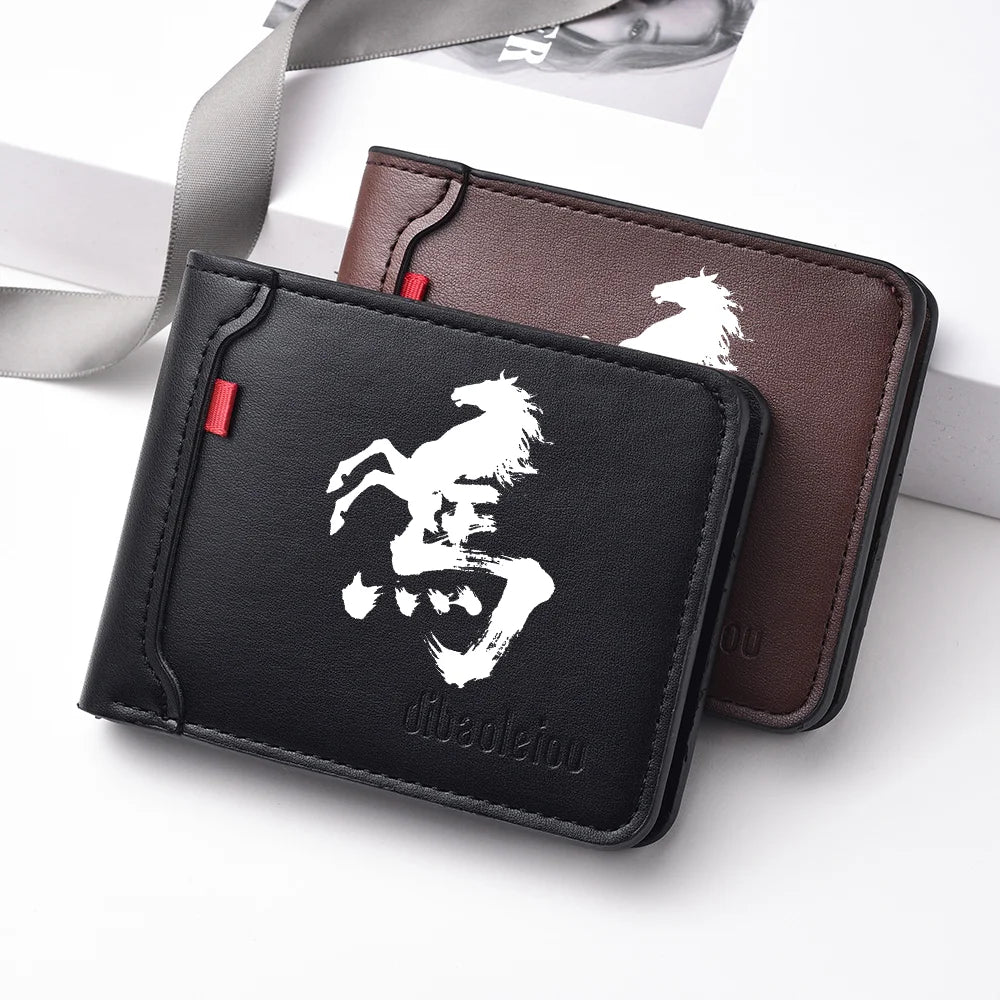 Carteira masculina ultrafina multifuncional casual de couro PU design personalizado elegante