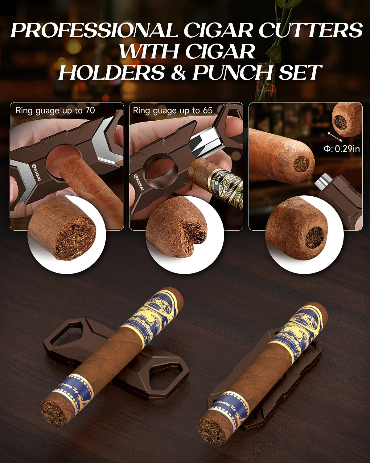 Caixa de charutos Humidor, com guilhotina cortadora, corte V, perfurador e suporte, caixa de charutos com tampo de vidro, forro de madeira de cedro, higrômetro umidificador