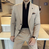 (Jaqueta + calça) ternos masculinos de luxo, slim fit, 2 peças, alta qualidade, estilo italiano, casamento, festa social, smoking, roupas masculinas