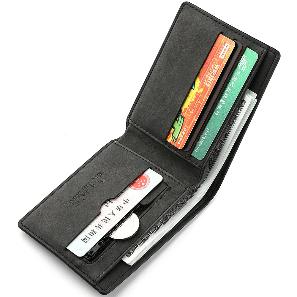 Mini carteira curta masculina com padrão de touro, zíper, bolso para moedas, porta-cartões com vários slots, presente ideal para estudantes jovens