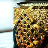 Japonês guerreiro preto armadura edo kiriko uísque rock vidro âmbar cristais copo de uísque high-end copo de vinho mão corte brandy snifter