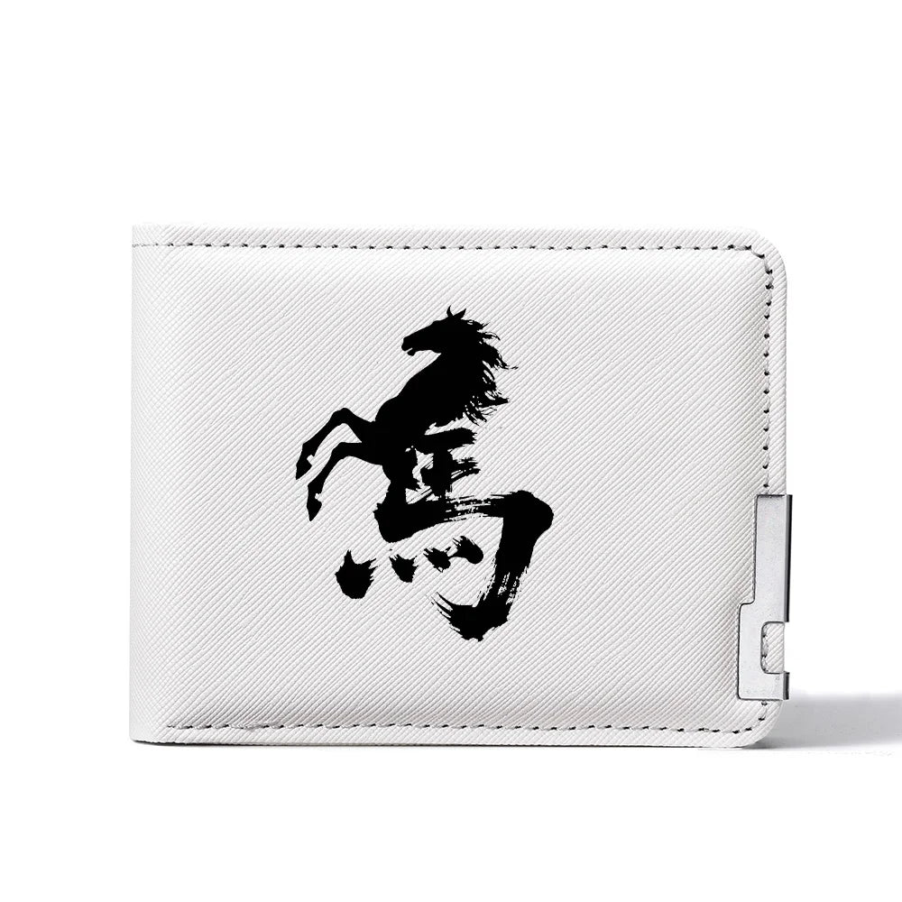 Carteira masculina de lona dobrável dupla multifuncional porta cartão de crédito carteira curta de desenho animado organizador compacto para homens