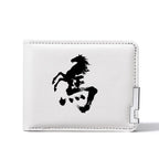 Carteira masculina de lona dobrável dupla multifuncional porta cartão de crédito carteira curta de desenho animado organizador compacto para homens