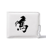 Carteira masculina de lona dobrável dupla multifuncional porta cartão de crédito carteira curta de desenho animado organizador compacto para homens