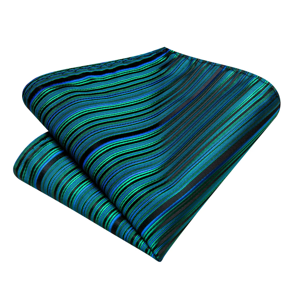 Conjunto clássico de gravata de seda masculino, gravata, listrada azul bordô, lenço elegante, abotoaduras, moda luxo, 3 peças