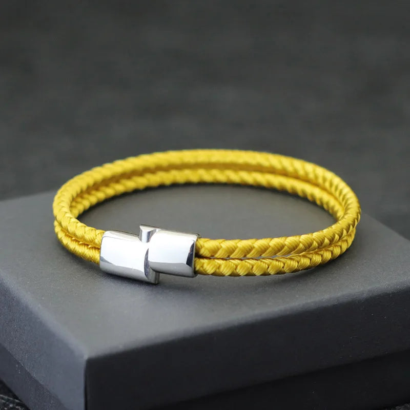 Noter masculino corda pulseira unfading aço inoxidável magentic braclet acampamento masculino acessórios pulsera tela melhor presente para namorado