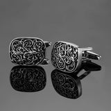 Botões de punho de camisa francesa masculina, material de cobre, padrões retrô oval, abotoaduras, atacado, moda, acessórios de vestuário