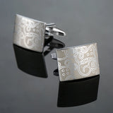 Camisa francesa Abotoaduras Material De Cobre, Retangular Modelado A Laser, Moda Masculina, Acessórios de vestuário, Atacado